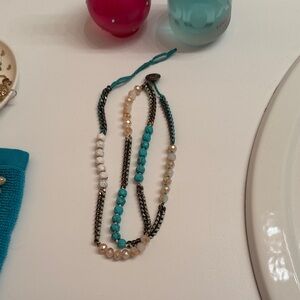 Chloe + Isabel Turquoise and White Beaded Necklace